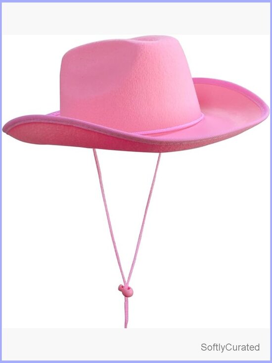Vintage Wide Brim Cowboy Hat with Adjustable Drawstring main image 4